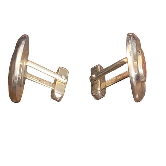 Vintage Anson Goldstone Oval Cufflinks Gold Tone Sparkling Sun Sitara Stone - Picture 7 of 8